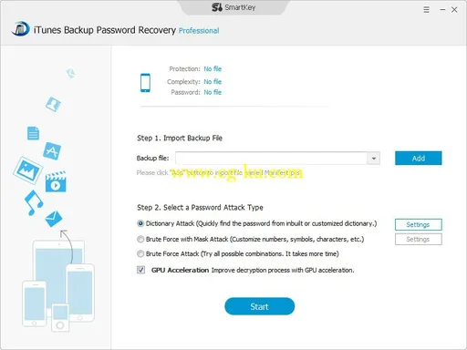 SmartKey iTunes Backup Password Recovery Professional 4.1.0.0的图片1