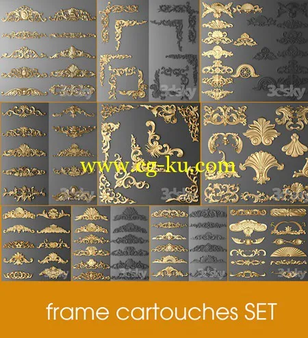 3dsky Frame Cartouches Set的图片1