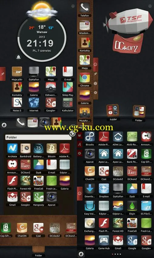 DCikonZ Leather TSF Theme 1.4.2 Android的图片2