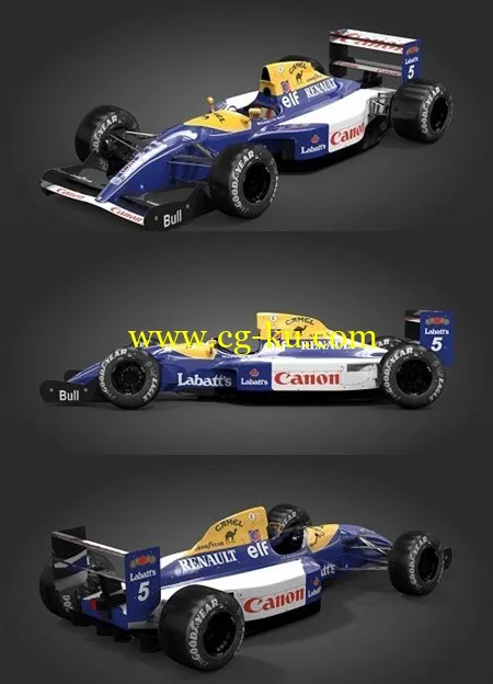 F1 Williams FW14 (Mansell, Patrese & Bonus Senna/FW16 texture) – Rigged的图片1