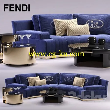 Fendi Artu Round Sectional Sofa的图片1