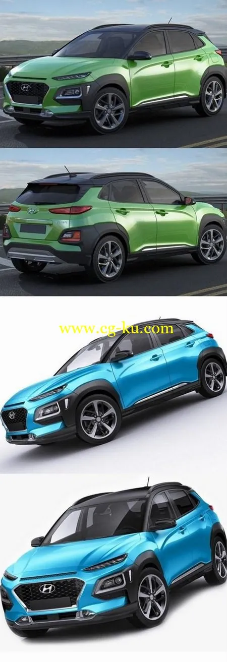 Hyundai Kona 2018 3D Model的图片1