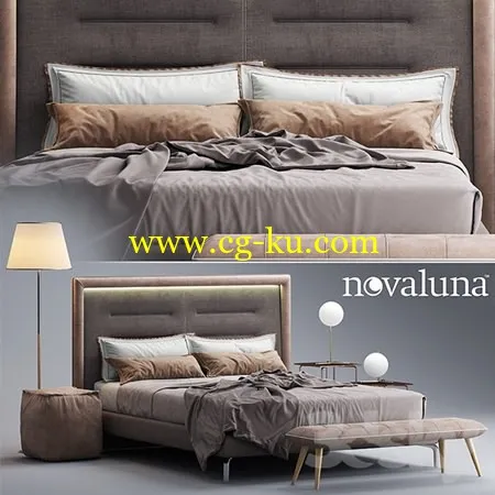 Bed Novaluna QUEEN Fabric bed的图片1