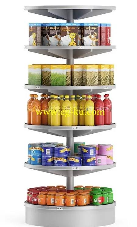 Round Market Shelf 3d Model的图片1