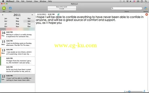 MyDiary 2 v1.4 Retail MacOSX的图片1