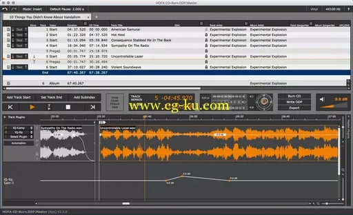 HOFA-Plugins HOFA CD-Burn DDP Master v2.0.4 WiN的图片3