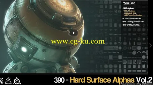 Gumroad – 390 Hard surface scifi Alphas/Height VOL.2的图片1