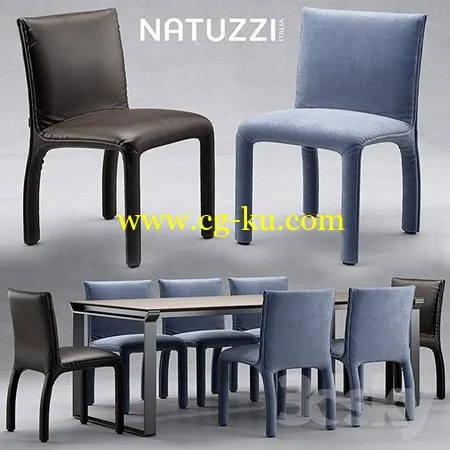 Table and chairs natuzzi Hedi的图片1