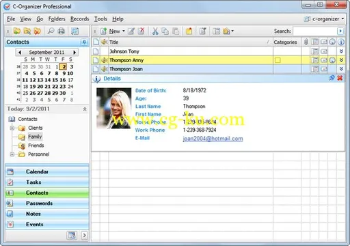 C-Organizer Professional 5.1.1 Multilingual 个人信息管理的图片1