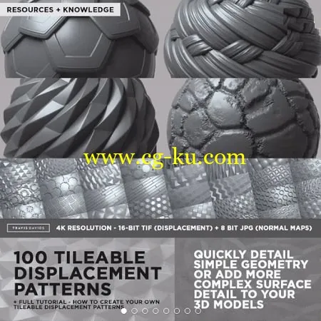 COMPLETE PACK – 100 Tileable Displacement/Alpha Patterns的图片1