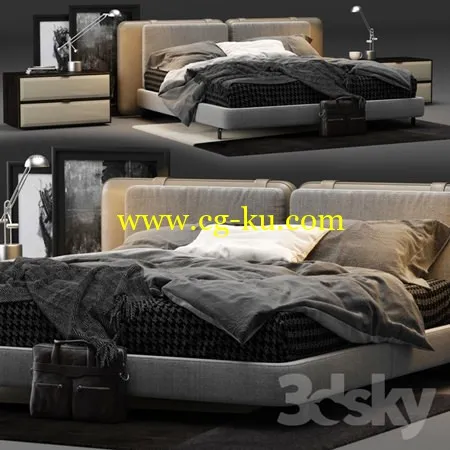 Minotti Tatlin Soft Bed的图片1