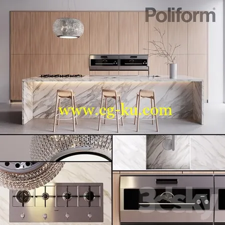 Kitchen Poliform Varenna Trail 2 (vray GGX, corona PBR)的图片1