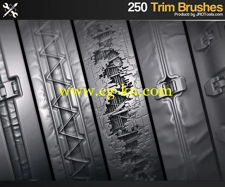 ArtStation Marketplace – ZBrush – 250 SF Trim Brushes Vol.1的图片1