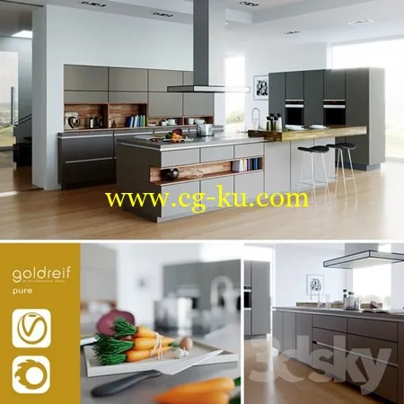 Goldreif by Poggenpohl Pure Kitchen (vray + corona)的图片1