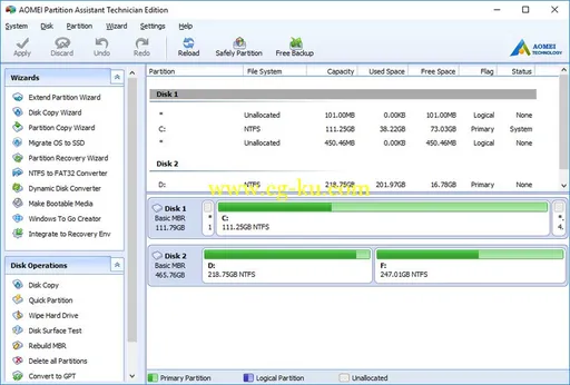 AOMEI Partition Assistant 7.1 Multilingual的图片1