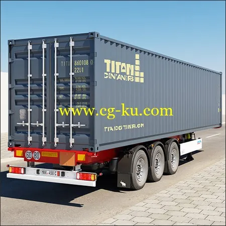 Turbosquid Semi-Trailer Container的图片1