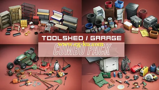 Cubebrush – Toolshed / Garage Props COMBO PACK [UE4+Raw]的图片1