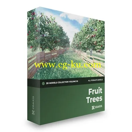 CGAxis – Fruit Trees 3D Models Collection – Volume 95的图片1