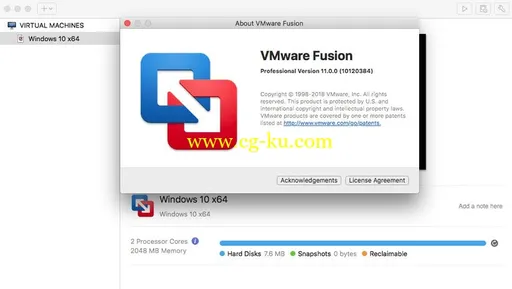 VMware Fusion Pro 11.0.0 Build 10120384 MacOS的图片1