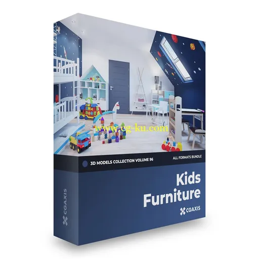 CGAxis – Kids Furniture 3D Models Collection – Volume 96的图片1