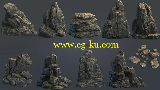 Cubebrush – Boulders Collection PBR的图片1