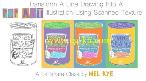 Photoshop Basics: Transform A Line Drawing Into A Pop Art Illustration Using Scanned Texture的图片1