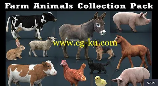 Cubebrush – Farm Animals Collection Pack的图片1