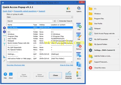 Quick Access Popup 9.2.1 Donors Multilingual的图片1