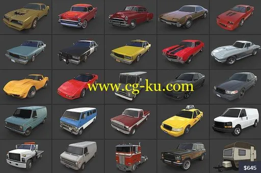 Cubebrush – American Cars Ultimate Collection的图片1