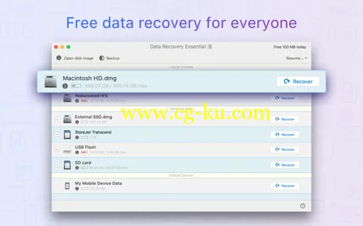 Data Recovery Essential Pro 3.6 Multilingual MacOS的图片1