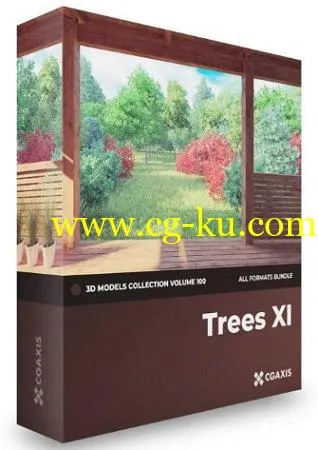 CGAxis – Trees 3D Models Collection Volume 100的图片1