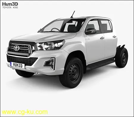 Toyota Hilux Double Cab Chassis SR 2019 3D model的图片1