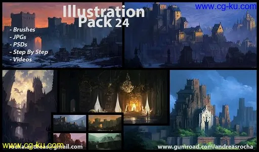 Gumroad Patreon – Andreas Rocha – Illustration Pack 24 and 28的图片1