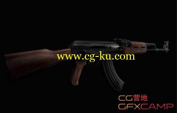 AK47 3D模型 C4D/OBL/3DS的图片1