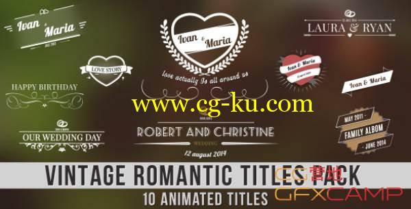 AE模板-西方古典浪漫婚礼文字标题展示 VideoHive Vintage Romantic Titles Pack的图片1