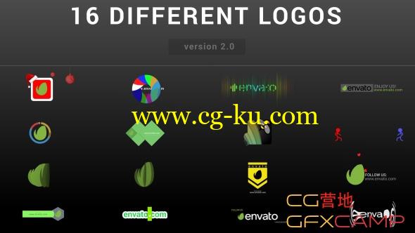 AE模板－MG多变形人名字幕条Logo展示 VideoHive Wow Logo Pack － 16 Different Logo Reveal的图片1