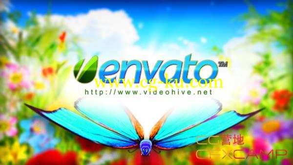 AE模板-大自然花丛蝴蝶飞舞 VideoHive Logo Featuring Butterflies in Natural Environment的图片1