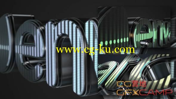 AE模板-E3D三维音乐质感Logo文字展示 VideoHive 3D LED Logo Equalizer的图片1