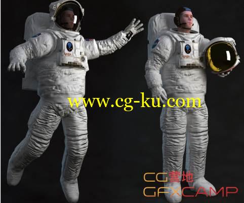 宇航员绑定3D模型 TurboSquid – Astronaut Rigged的图片1