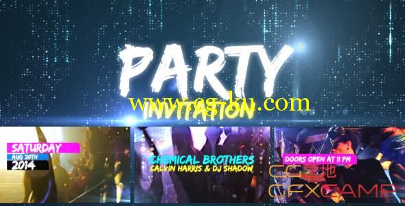 AE模板-时尚聚会酒吧舞会娱乐视频宣传 VideoHive Party Invitation的图片1