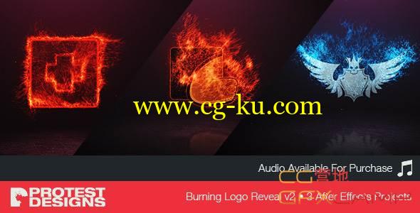AE模板-游戏开场火焰燃烧Logo展示 VideoHive Burning Logo Reveal v2的图片1