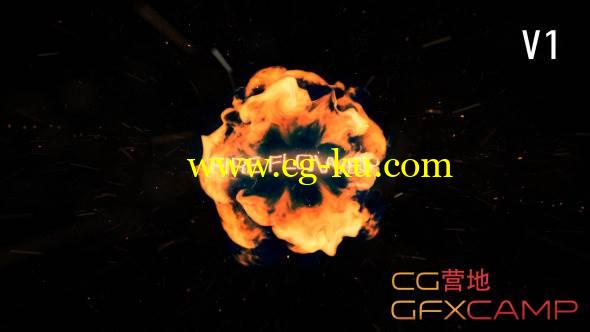 AE模板-火焰燃烧爆炸 VideoHive Fire Flower Logo的图片1