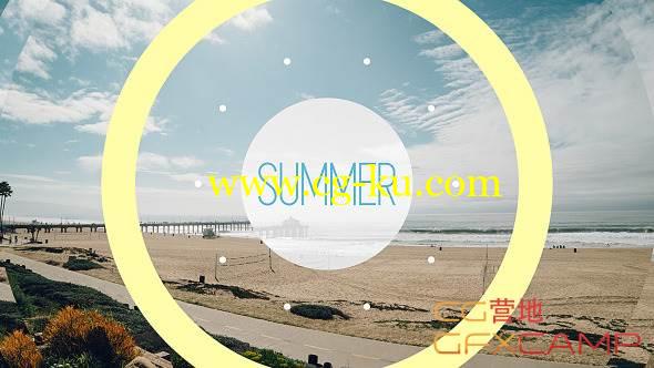 AE模板-夏天旅游小清新图形变化照片展示 VideoHive Quick Summer Opener的图片1