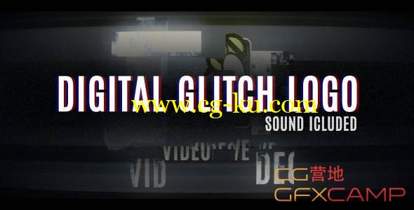 AE模板-信号损坏噪点雪花展示 VideoHive Digital Glitch Logo的图片1