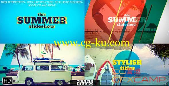 AE模板-夏天旅游时尚幻灯片照片展示 VideoHive Favorite Summer Slideshow的图片1