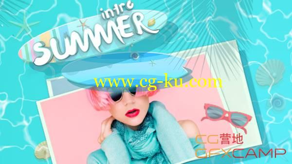 AE模板-夏天泳池大海沙滩小清新照片展示 VideoHive Summer Intro的图片1
