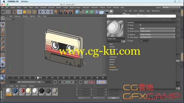 C4D卡通水彩风格MG动画教程 Lynda - Creating Motion Graphics with Sketch and Toon in CINEMA 4D的图片1