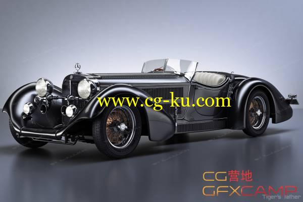 复古敞篷老爷车汽车C4D模型 Turbosquid - Mercedes-Benz SS Roadster 1930 (C4D/FBX/MAX/OBJ/3DS)的图片1