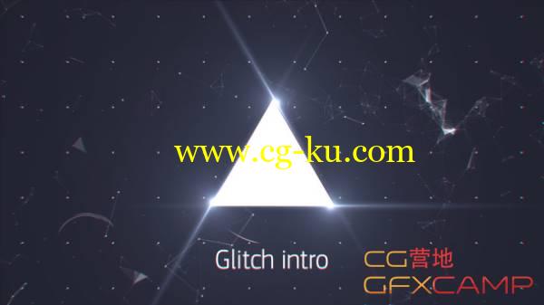 AE模板-科技感画面Plexus背景文字分割 VideoHive Glitch Intro的图片1