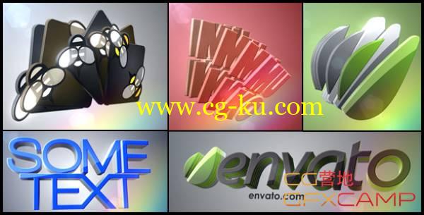 AE模板-旋转切割拼贴Logo展示 VideoHive 3D Logo Layers的图片1